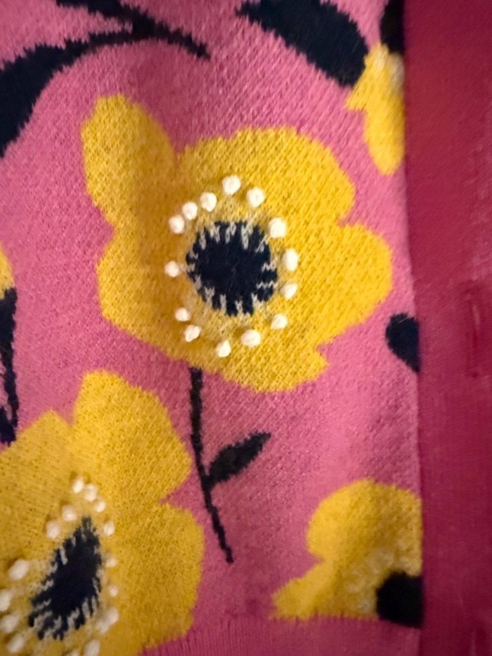 KATE SPADE NEW YORK  Sunshine Floral Wool-Blend Crop Cardigan -- XXS - Picture 6 of 7